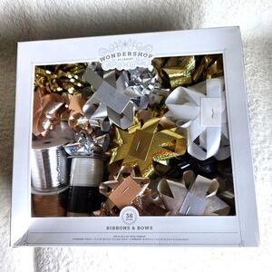 New Target Wondershop gold, silver Christmas/ birthday Ribbons & Bows set of 36